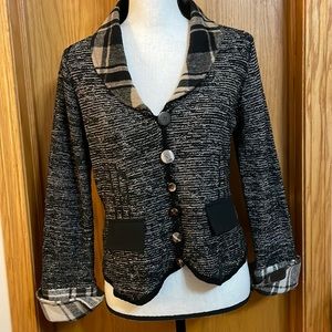 ⭐️Curio Anthro Mixed fabric and pattern Eclectic Soft Cardigan